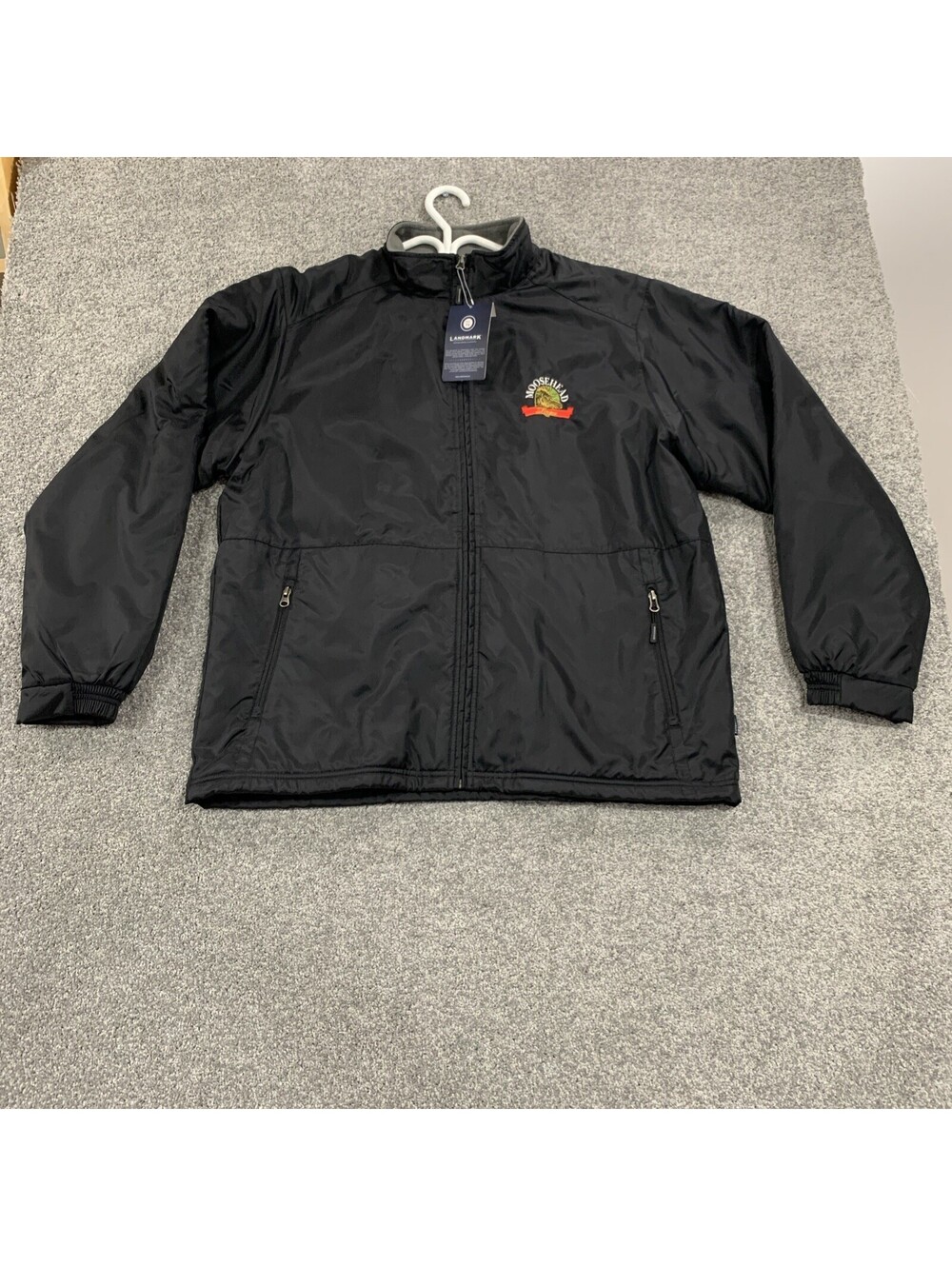 Landmark Moosehead Breweries Jacket Vintage Black Nylon